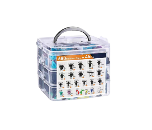 Set of Car Clips in Organizer 23 Sizes 680pcs