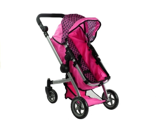 2in1 Doll Bogie and Stroller Alice - Pink and with Dots