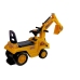 Excavator ride-on with a movable arm