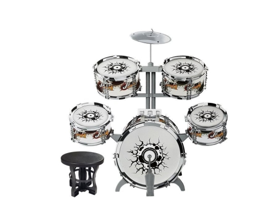 Big Set of Silver Drums for kids