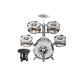 Big Set of Silver Drums for kids