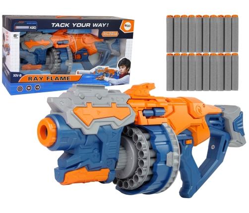 Huge Foam Gun RAY FLAME Rotating Magazine The gun is as long as 55 centimetres