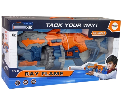 Huge Foam Gun RAY FLAME Rotating Magazine The gun is as long as 55 centimetres