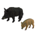 Set of 2 figurines Wild boar with young  Forest Animals series