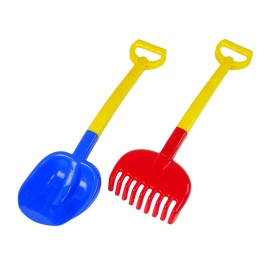 Shovel and Rake Large Bicolour Sand Set