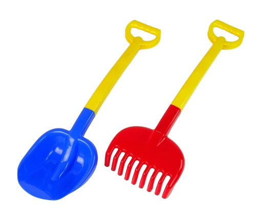 Shovel and Rake Large Bicolour Sand Set