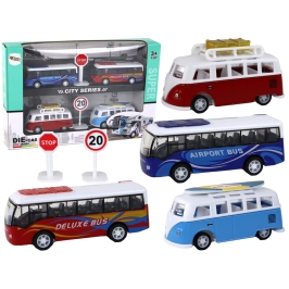 Campers Buses With Friction Drive 1:87 4 Pieces