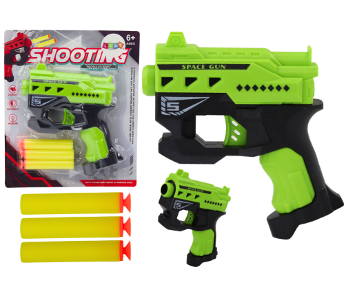 Mini Foam Dart Gun With Suction Cups, green