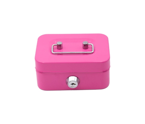 Piggy Bank Storage Box, Lockable, Two Keys, Metal, Pink