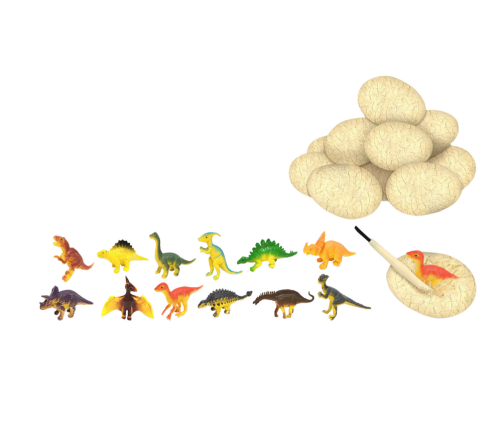 Dinosaur Eggs Set Figures Excavation Board Game 12 Pcs