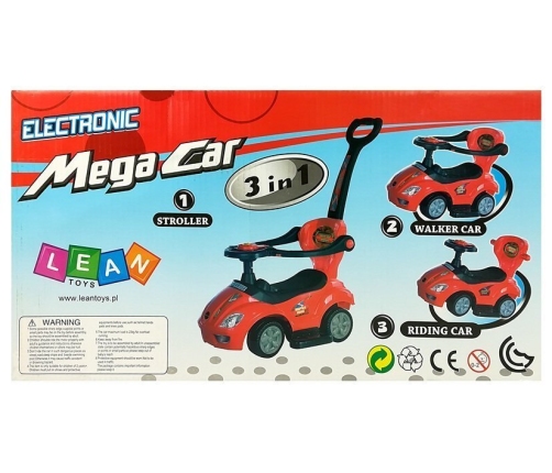 Машина каталка с ручкой Mega Car 3in1 Green