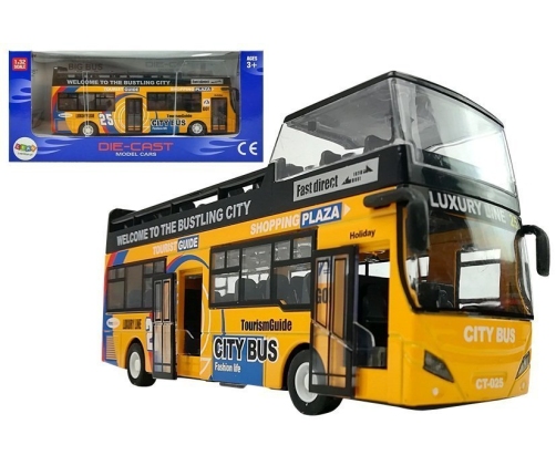 Tourist Coach Double Decker Openable Door Yellow