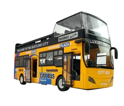 Tourist Coach Double Decker Openable Door Yellow