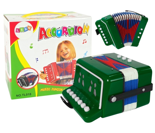 Accordion Instrument for a Young Musician Green