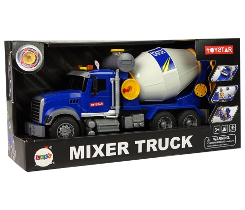 Blue Concrete Mixer Rotating Pear Lights Sounds