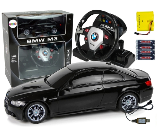 Remote Controlled BMW M3 Black 2.4G Pilot Steering Wheel 1:18 Sound Lights