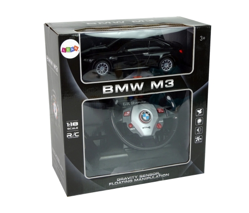 Remote Controlled BMW M3 Black 2.4G Pilot Steering Wheel 1:18 Sound Lights