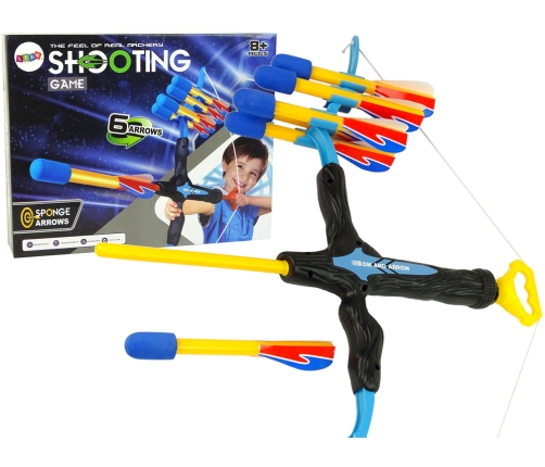 Longbow 6-shot Sport Bow for children Blue and Black