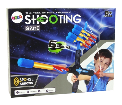 Longbow 6-shot Sport Bow for children Blue and Black