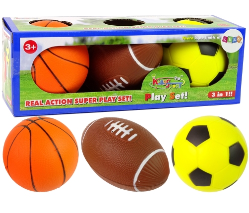 Soft Sports Ball Set 3in1 Football Basketball