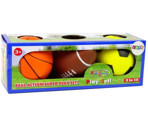 Soft Sports Ball Set 3in1 Football Basketball