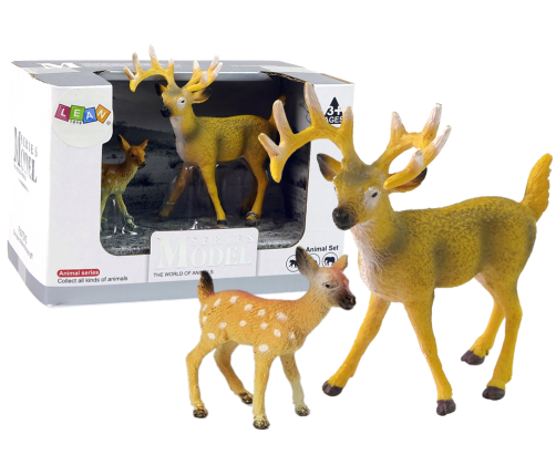 Set of 2 Figures Deer with cub  Forest Animals series