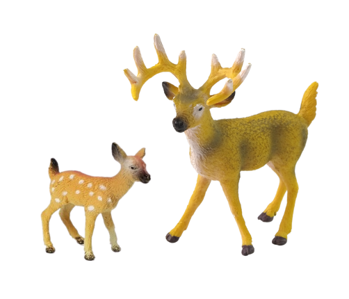 Set of 2 Figures Deer with cub  Forest Animals series