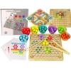 Wooden Ball Game Beads Educational Board Chinese