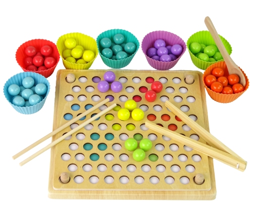 Wooden Ball Game Beads Educational Board Chinese