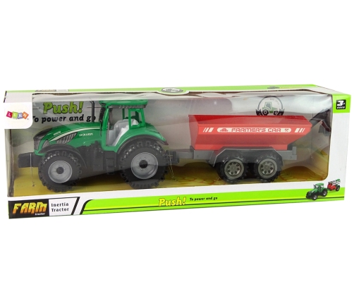 Green Tractor with Red Trailer Fractal Drive