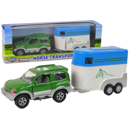 Mitsubishi Car with Transporter Two Horses Metal 521516