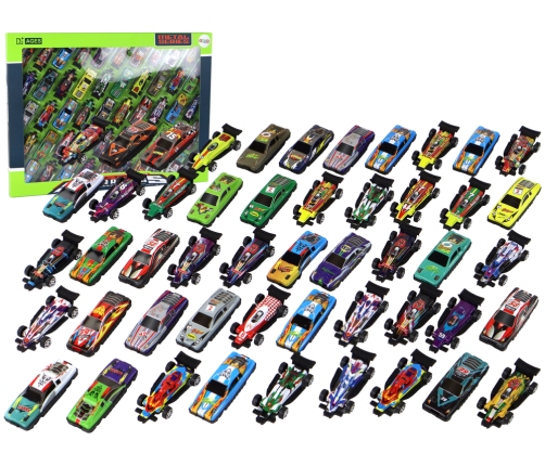 Set of 50 pieces of springs, colorful toy cars