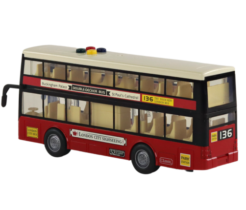 Double Decker City Bus Lights Sounds Red 1:16