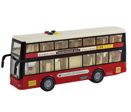 Double Decker City Bus Lights Sounds Red 1:16