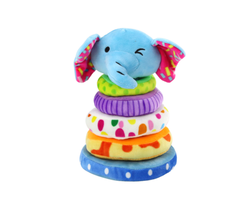 Plush Pyramid Elephant Educational Mascot Colorful 24 cm