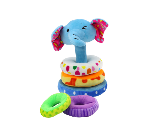 Plush Pyramid Elephant Educational Mascot Colorful 24 cm