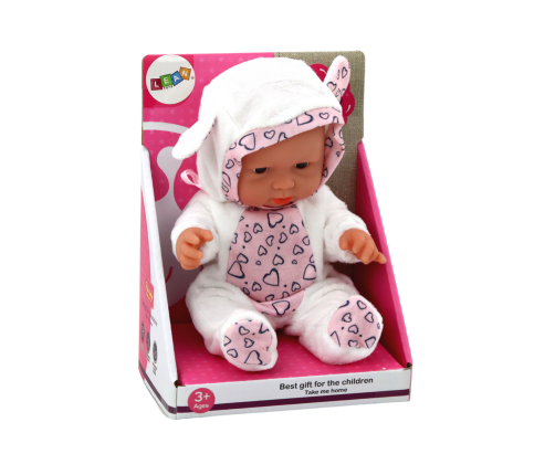 Small Baby Doll, White Clothes, Hat, Bow, Ears