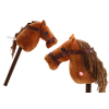 Plush Horse Head On A Stick Hobby Horse Brown Long-Haired Horse sounds