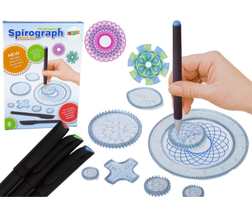 Geometric Set Spirograph Circles Pens Modeling clay 28 pcs