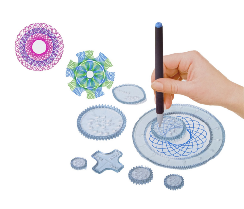 Geometric Set Spirograph Circles Pens Modeling clay 28 pcs