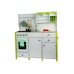 Wooden Kitchen with an Oven and Accessories Green-White