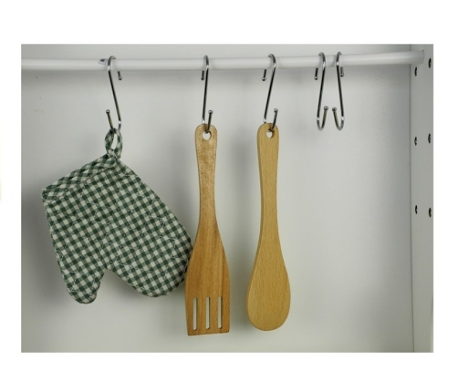 Wooden Kitchen with an Oven and Accessories Green-White