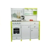 Wooden Kitchen with an Oven and Accessories Green-White