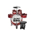 Drums Set with Keyboard Microphone and Chair Red