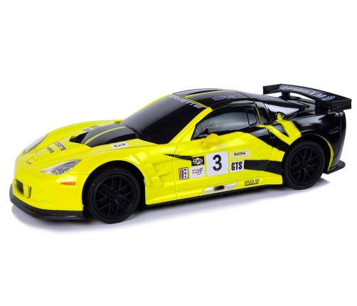 Sports Car R/C 1:24 Corvette C6.R Yellow 2.4 G Lights