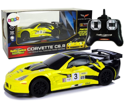 Sports Car R/C 1:24 Corvette C6.R Yellow 2.4 G Lights