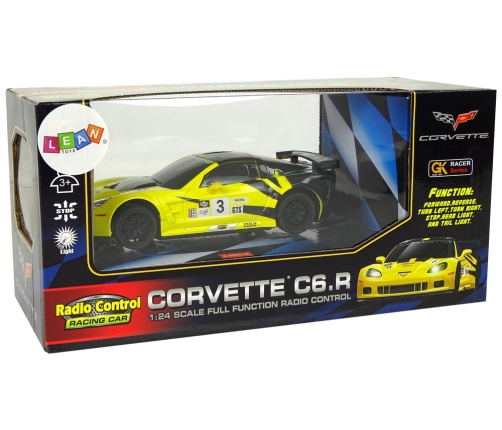 Sports Car R/C 1:24 Corvette C6.R Yellow 2.4 G Lights