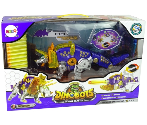 Dinobots 2 in 1 Dinosaur Shotgun Purple Triceratops Shield