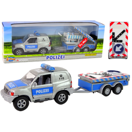 Police Car with Trailer Road Signs Metal HXCL009