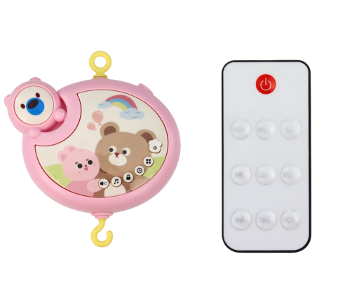 Crib Carousel Remote Controlled Projector Sounds Pink